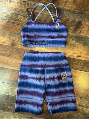 Peloton Purple & Blue Tie-Dye Bike Shorts